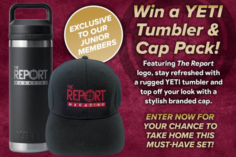 JUNIORS ONLY – WIN an exclusive The Report YETI bottle & hat!